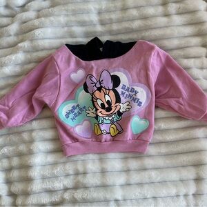 Vintage Disney Minnie Mouse Pink and Black Kids Sweatshirt
